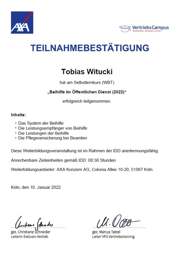 Beihilfe im öffentlichen Dienst